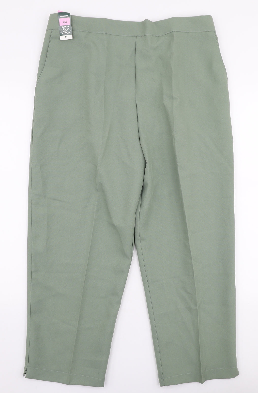 Preworn Womens Green  Polyester Trousers  Size 22 L25 in Regular