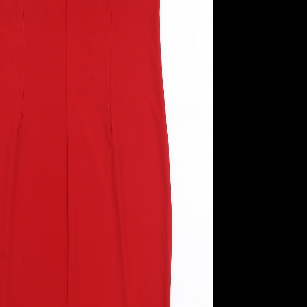 Miusol Womens Red  Polyester Pencil Dress  Size XL  V-Neck Pullover