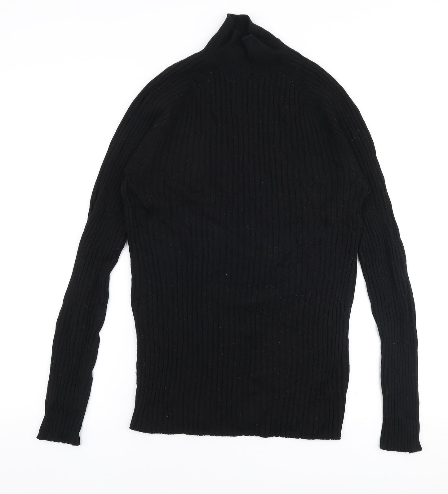 Uniqlo Womens Black High Neck  Polyester Pullover Jumper Size XL