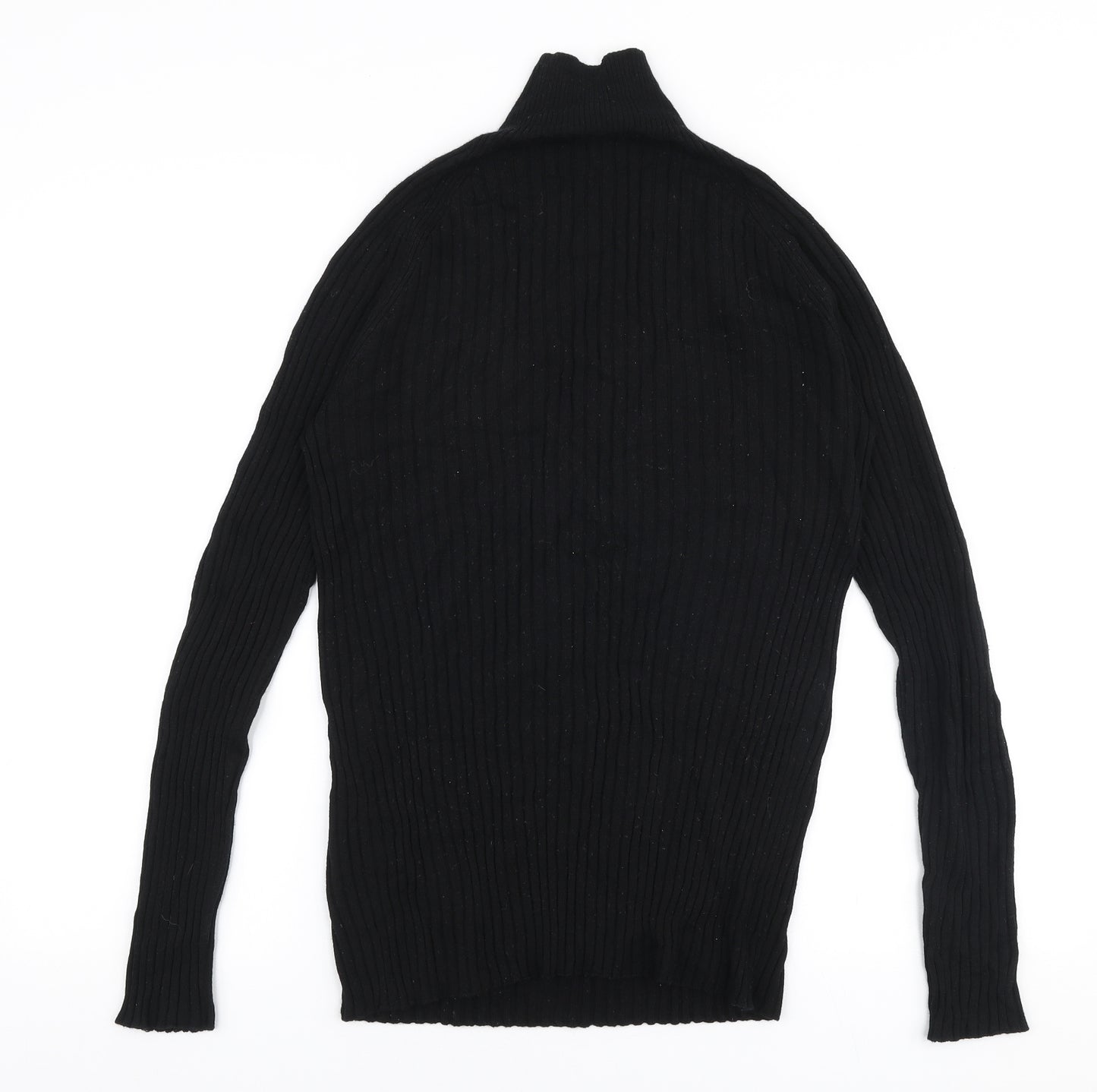 Uniqlo Womens Black High Neck  Polyester Pullover Jumper Size XL