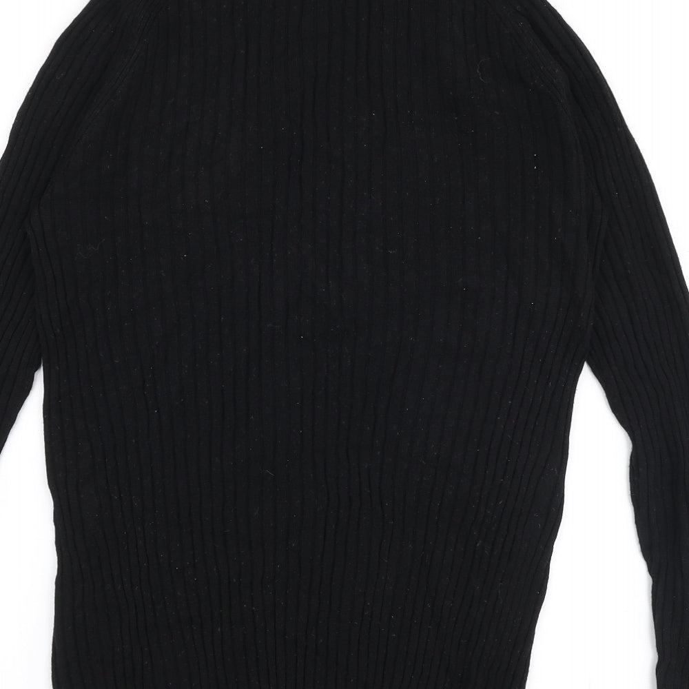 Uniqlo Womens Black High Neck  Polyester Pullover Jumper Size XL