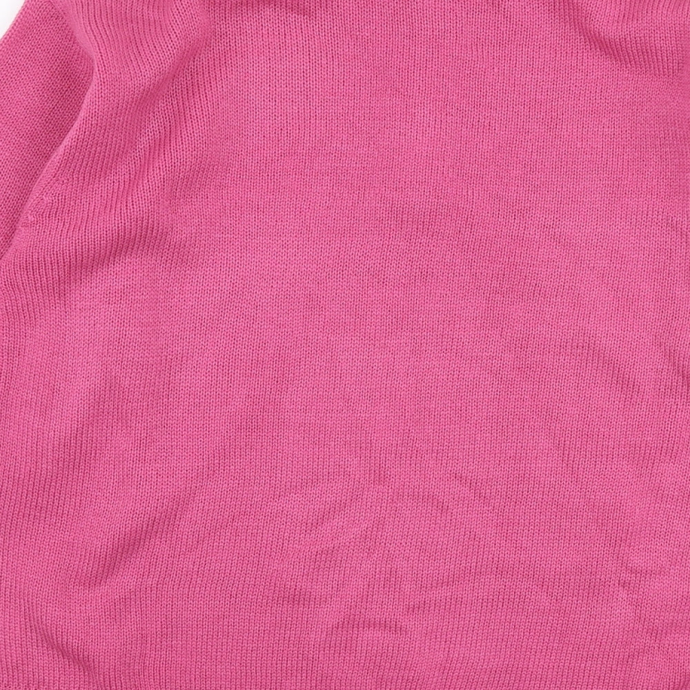 Damart Womens Pink Collared  Acrylic Pullover Jumper Size 14