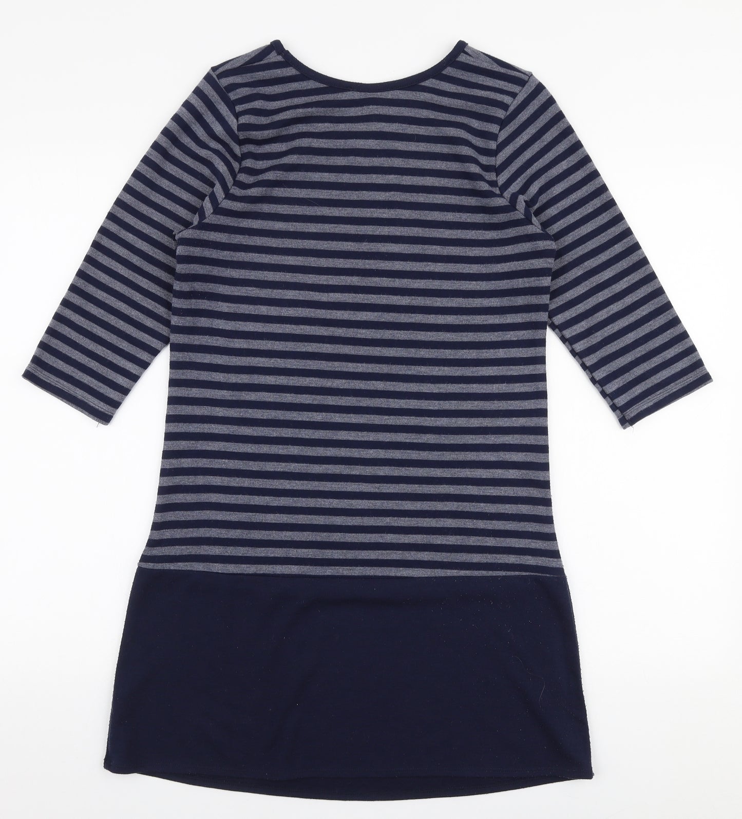 George Womens Blue Striped Polyester Jumper Dress  Size 10  Round Neck Pullover