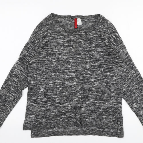 H&M Womens Grey Round Neck  Polyester Pullover Jumper Size S