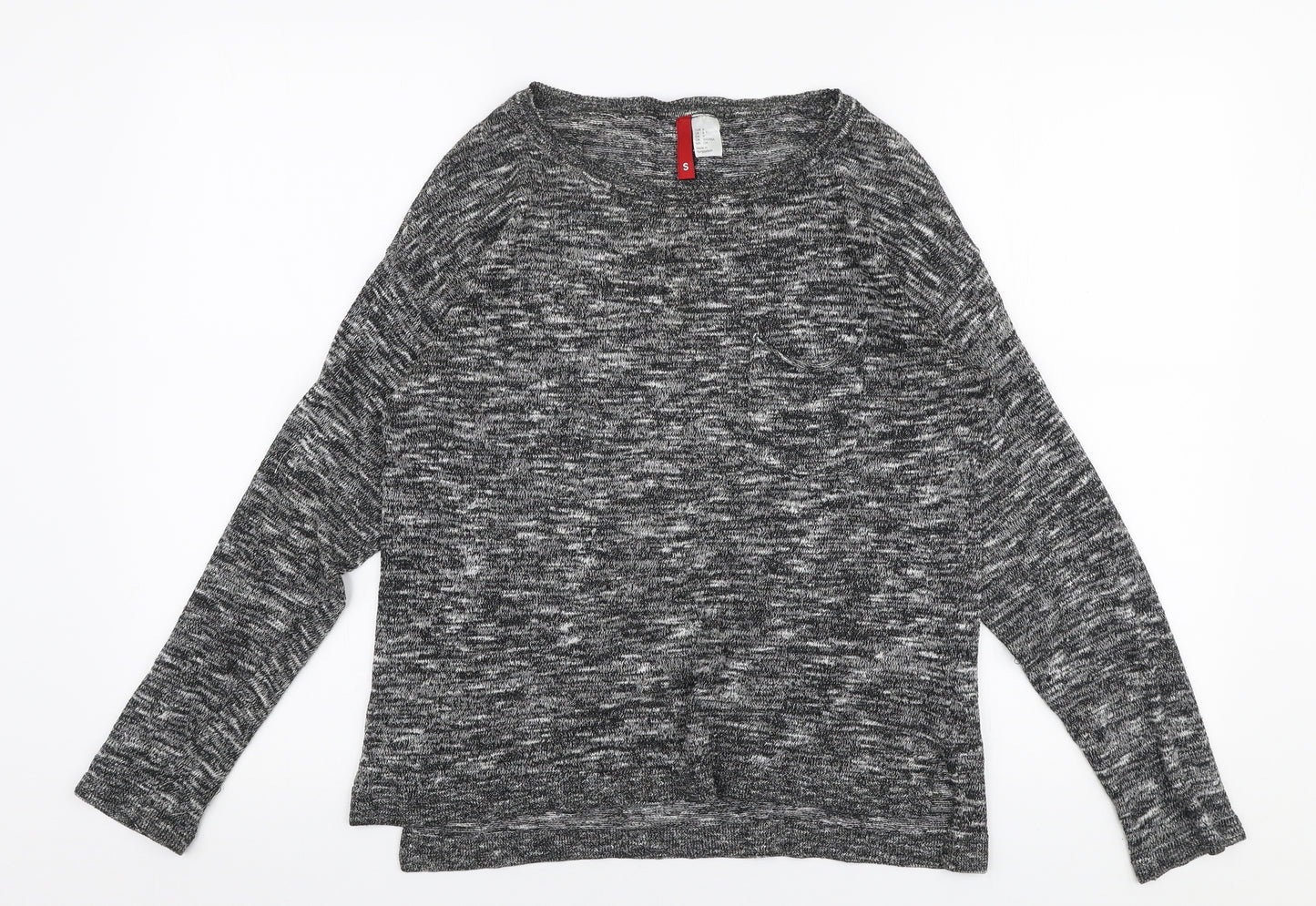 H&M Womens Grey Round Neck  Polyester Pullover Jumper Size S