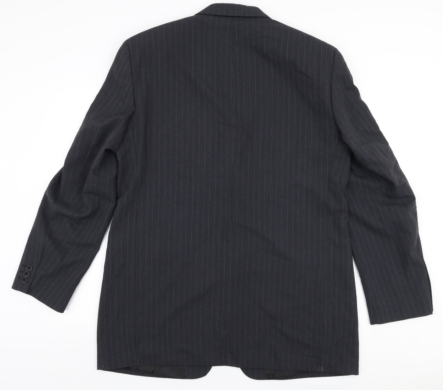 Austin Reed Mens Grey Striped Polyester Jacket Suit Jacket Size 42