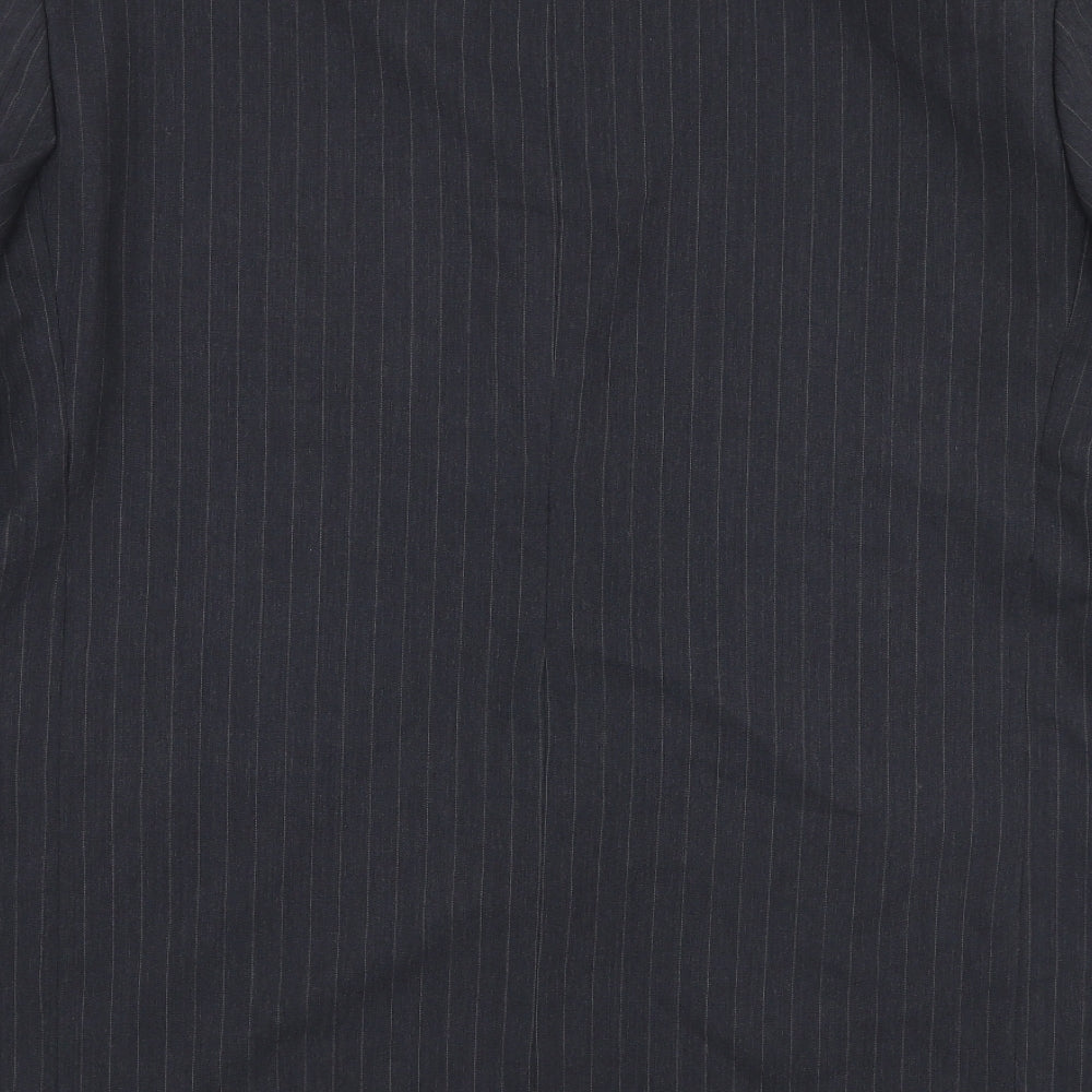 Austin Reed Mens Grey Striped Polyester Jacket Suit Jacket Size 42