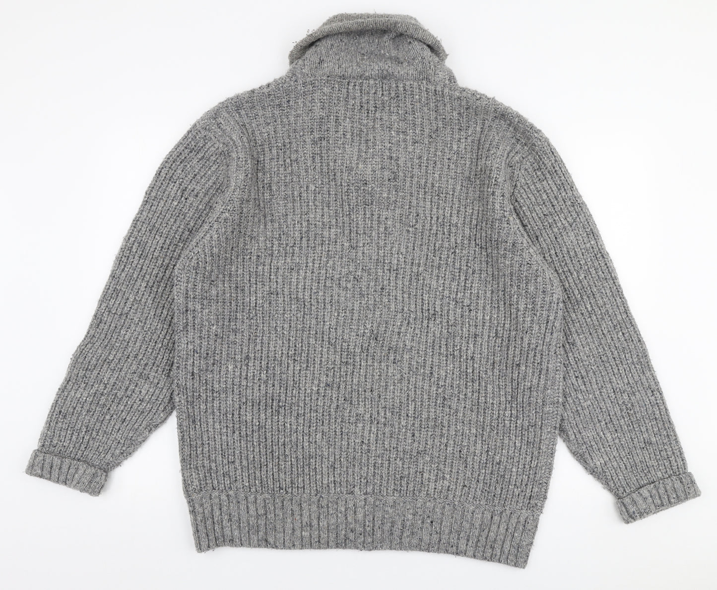 Marks and Spencer Mens Grey Collared  Wool Pullover Jumper Size XL