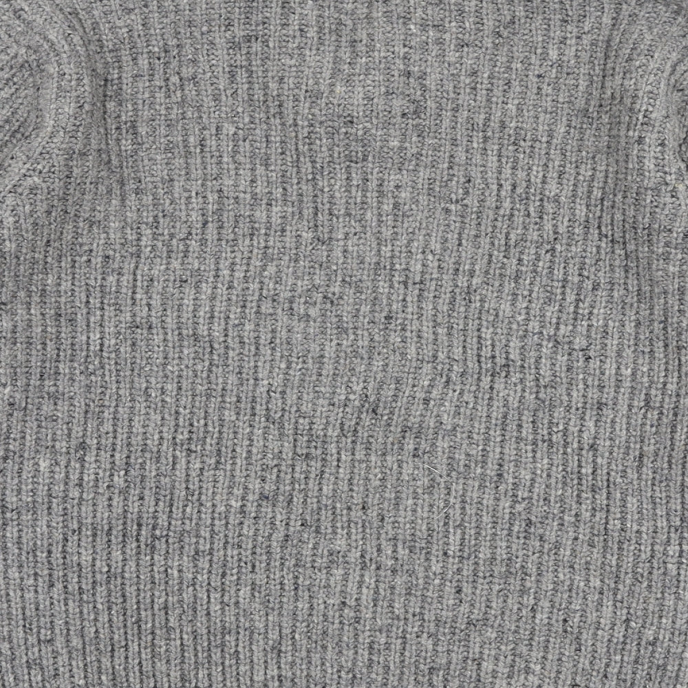 Marks and Spencer Mens Grey Collared  Wool Pullover Jumper Size XL