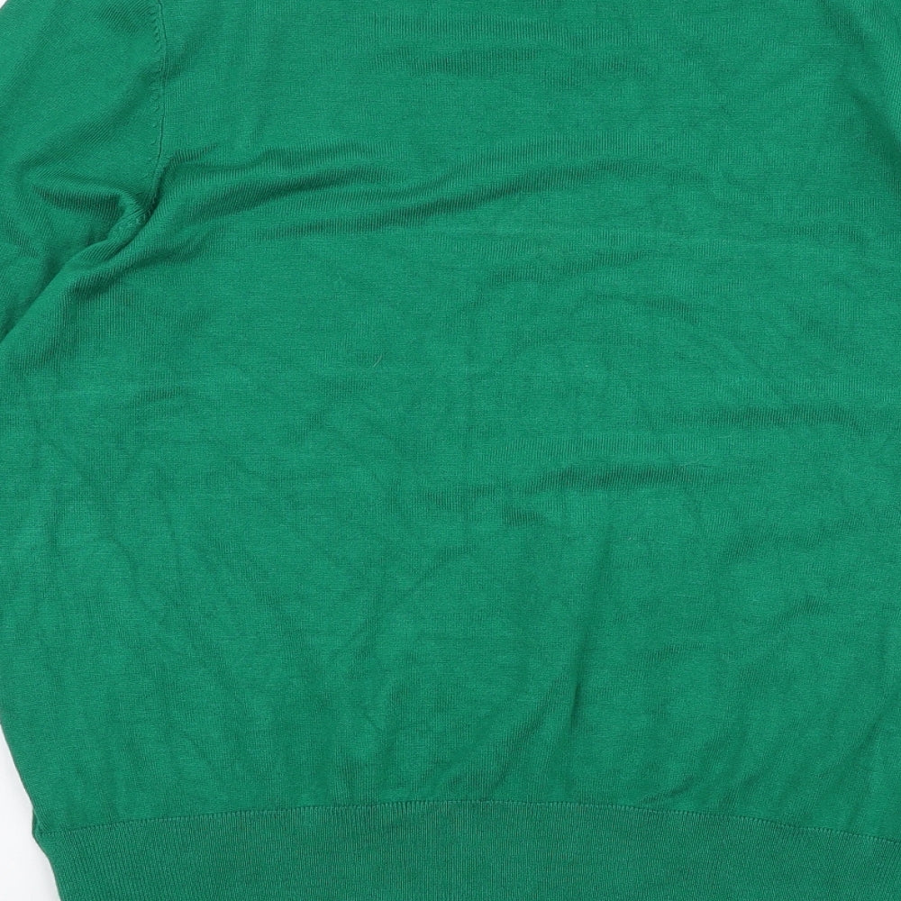 Marks and Spencer Womens Green Roll Neck  Viscose Pullover Jumper Size 16
