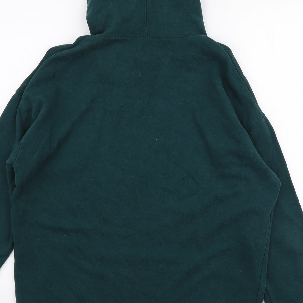 River Island Mens Green  Cotton Pullover Hoodie Size XS   - Distressed