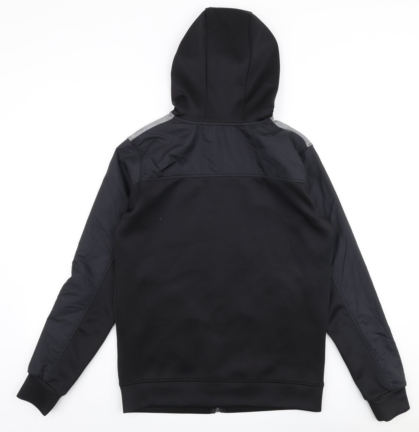 KWD Mens Black  Polyester Full Zip Hoodie Size S