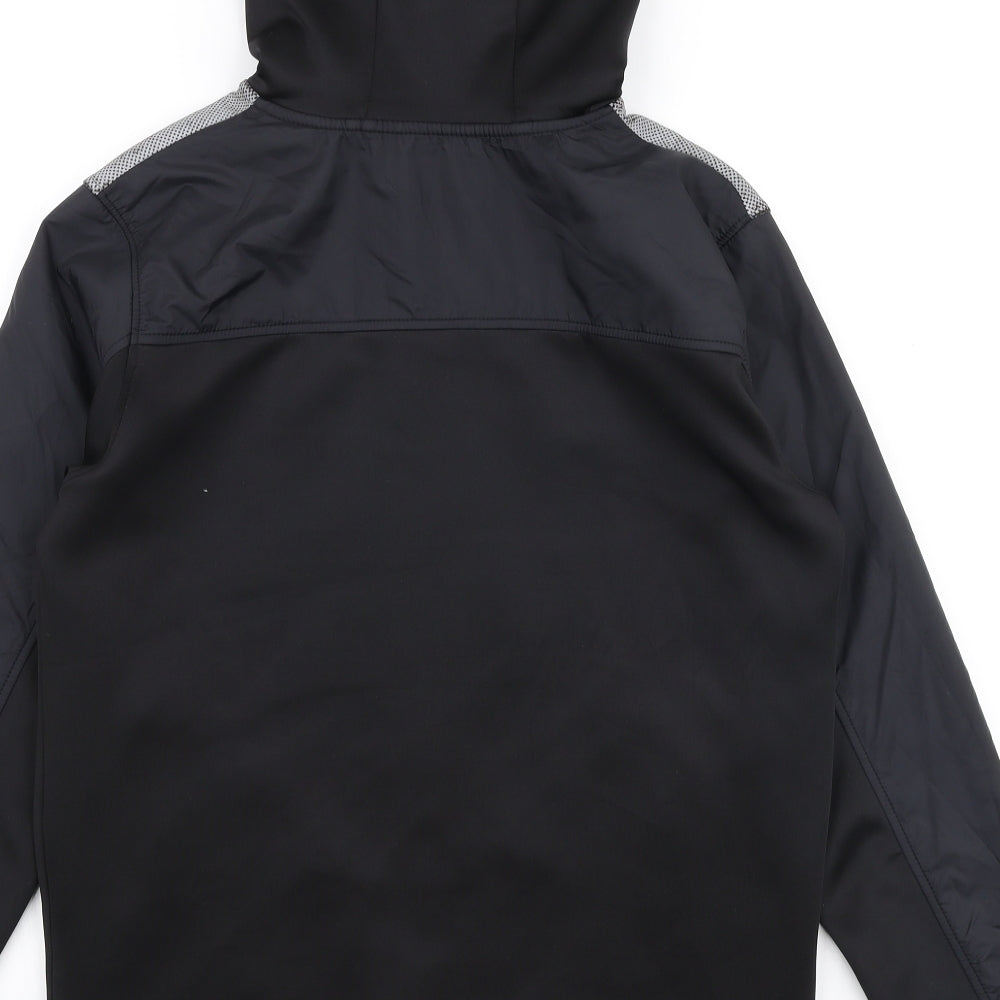 KWD Mens Black  Polyester Full Zip Hoodie Size S