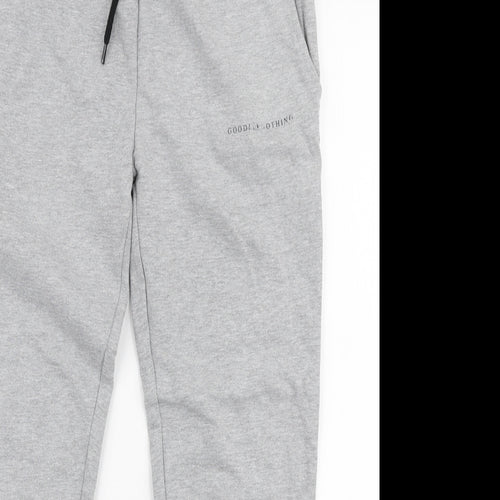 Good For Nothing Womens Grey  Cotton Jogger Trousers Size S L25 in Slim Drawstring