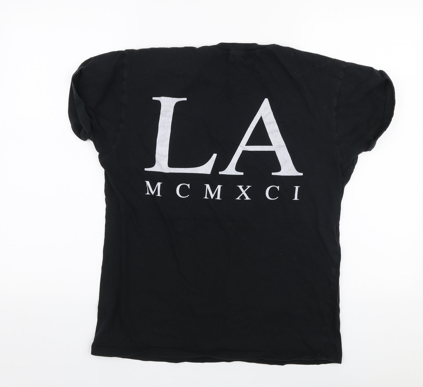 Topman Mens Black  Polyester  T-Shirt Size S Round Neck  - LA