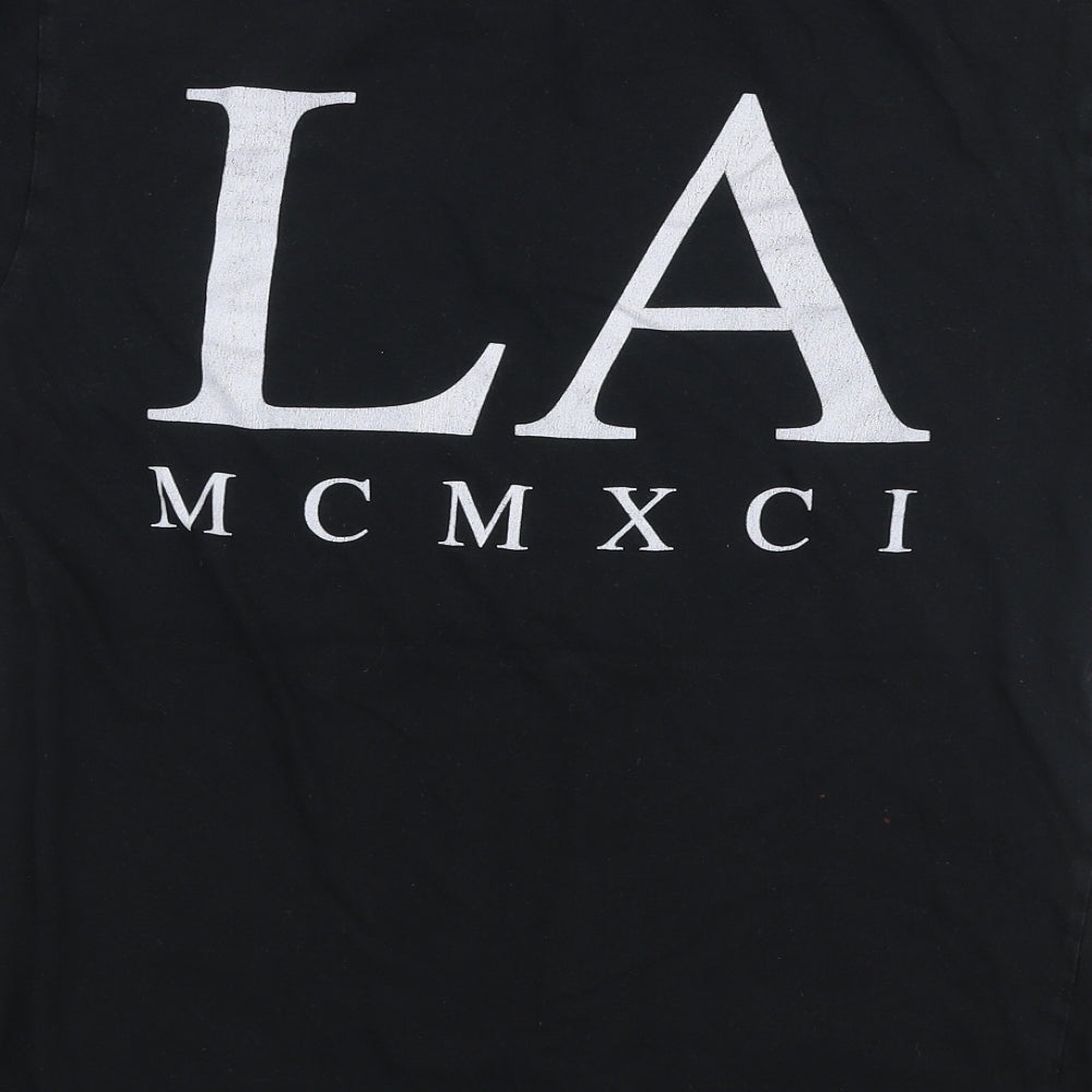 Topman Mens Black  Polyester  T-Shirt Size S Round Neck  - LA