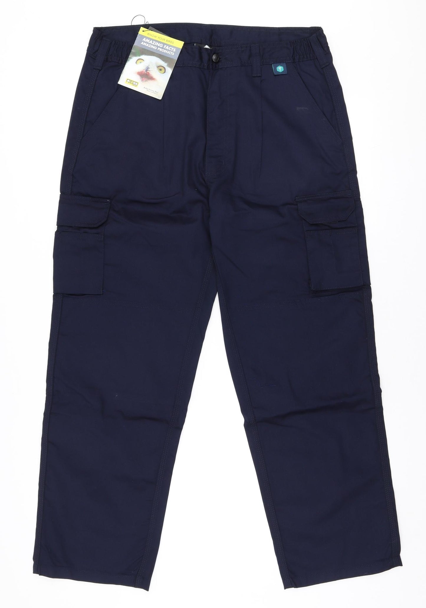 ORN Mens Blue  Polyester Trousers  Size 36 in L29 in Regular Zip