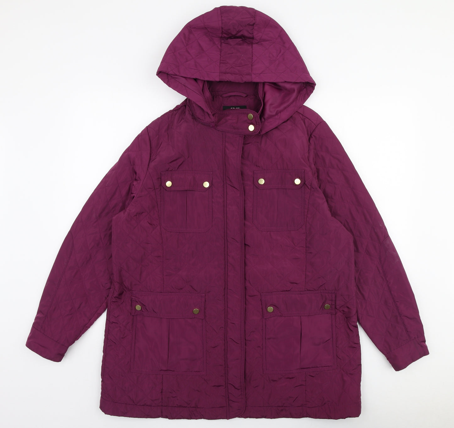 JBC Collection Womens Purple   Overcoat Coat Size 16  Zip