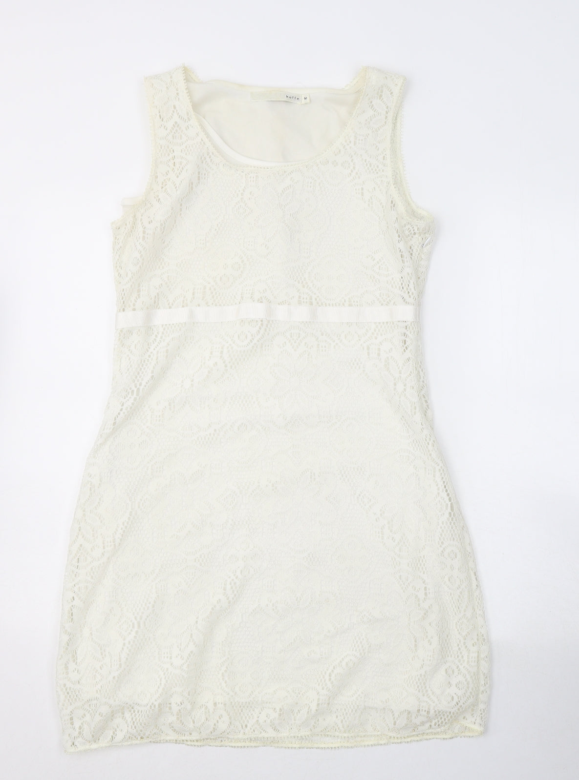 Kaffe Womens Ivory  Polyester A-Line  Size M  Round Neck Zip
