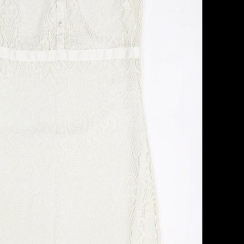 Kaffe Womens Ivory  Polyester A-Line  Size M  Round Neck Zip