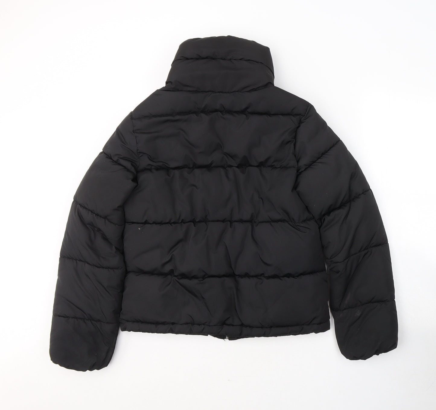 Stradivarius Womens Black   Puffer Jacket Coat Size M  Zip