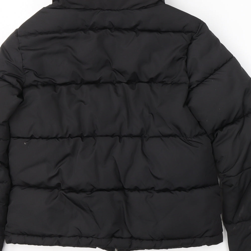 Stradivarius Womens Black   Puffer Jacket Coat Size M  Zip