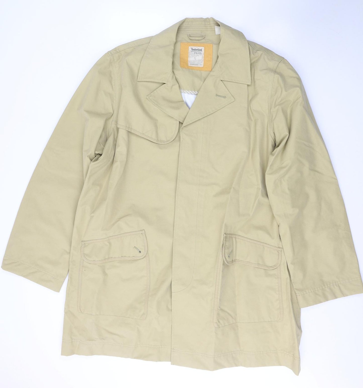 Timberland Mens Beige   Trench Coat Coat Size 2XL  Button