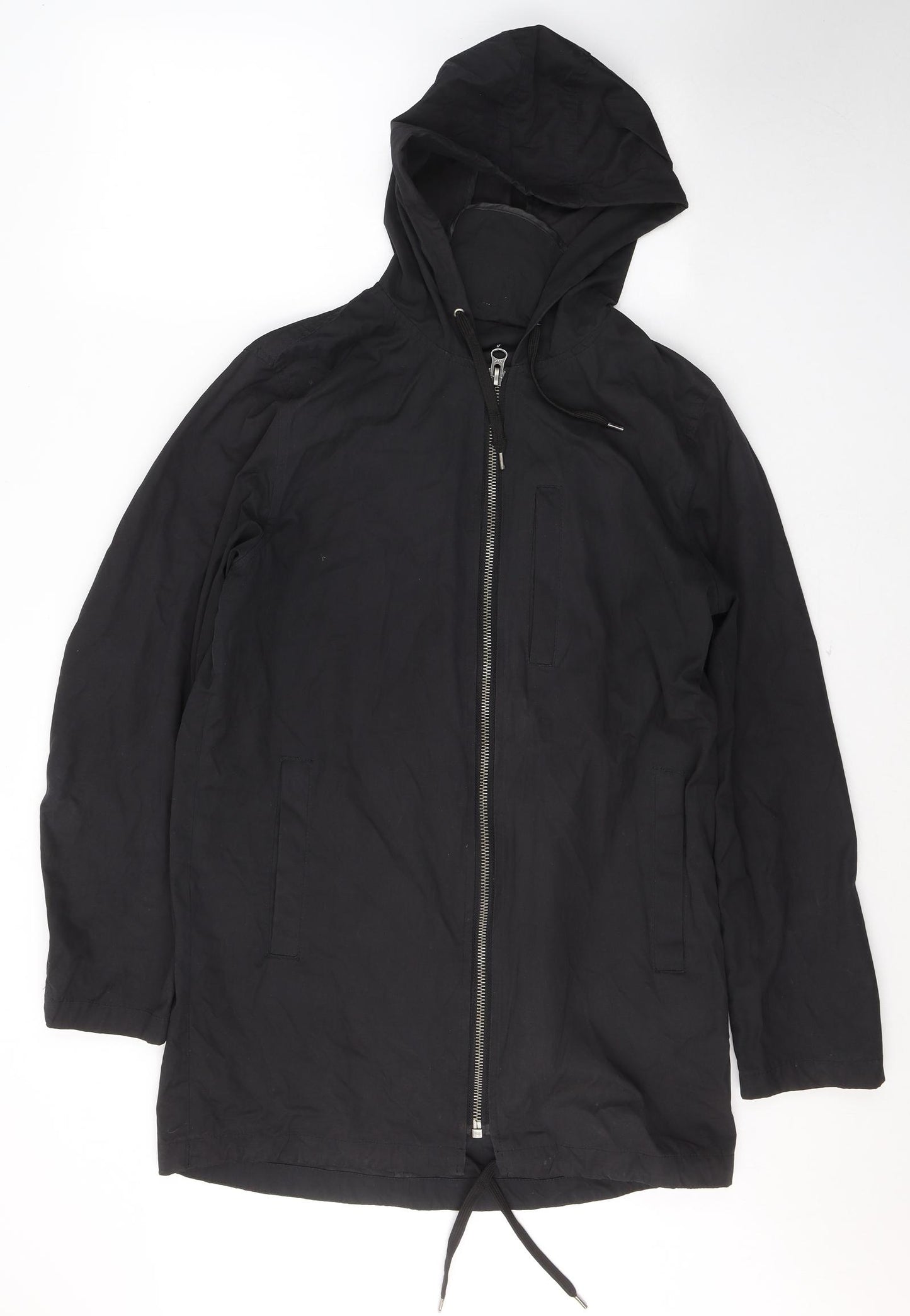 Topman Mens Black   Trench Coat Coat Size S  Zip