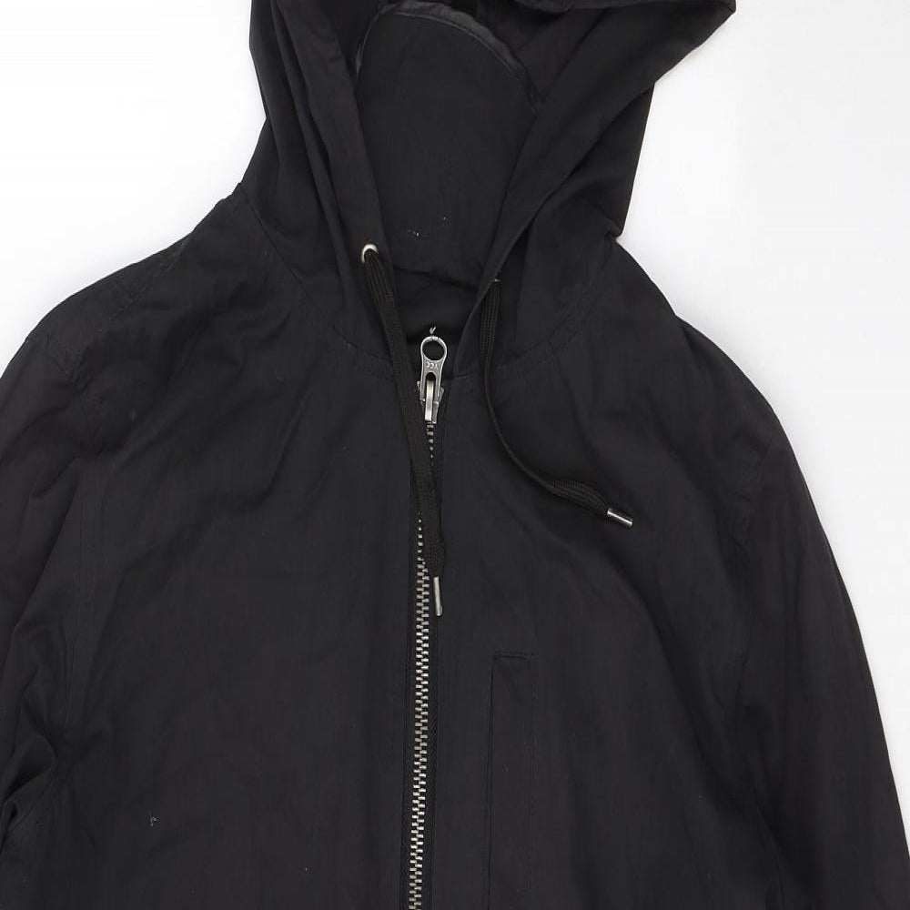 Topman Mens Black   Trench Coat Coat Size S  Zip
