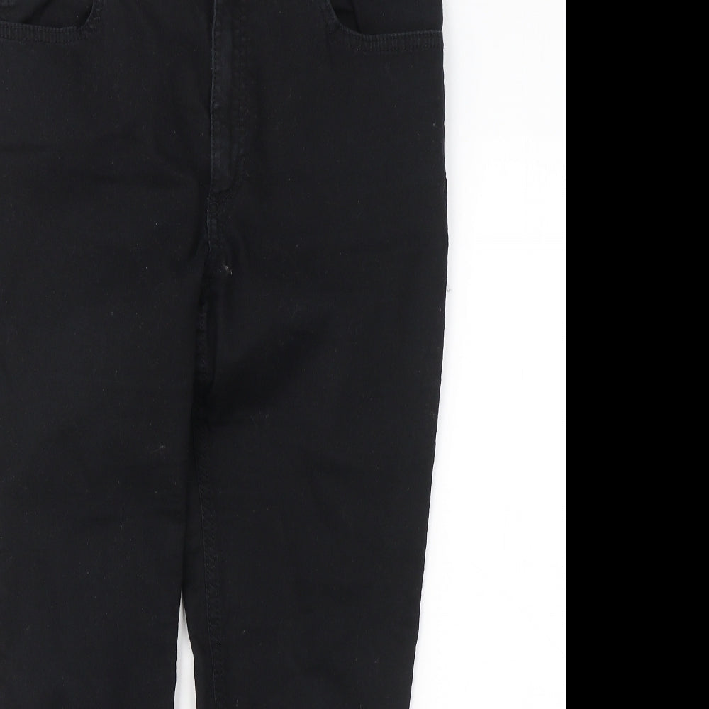 M&S Womens Black  Cotton Skinny Jeans Size 12 L25 in Regular Button