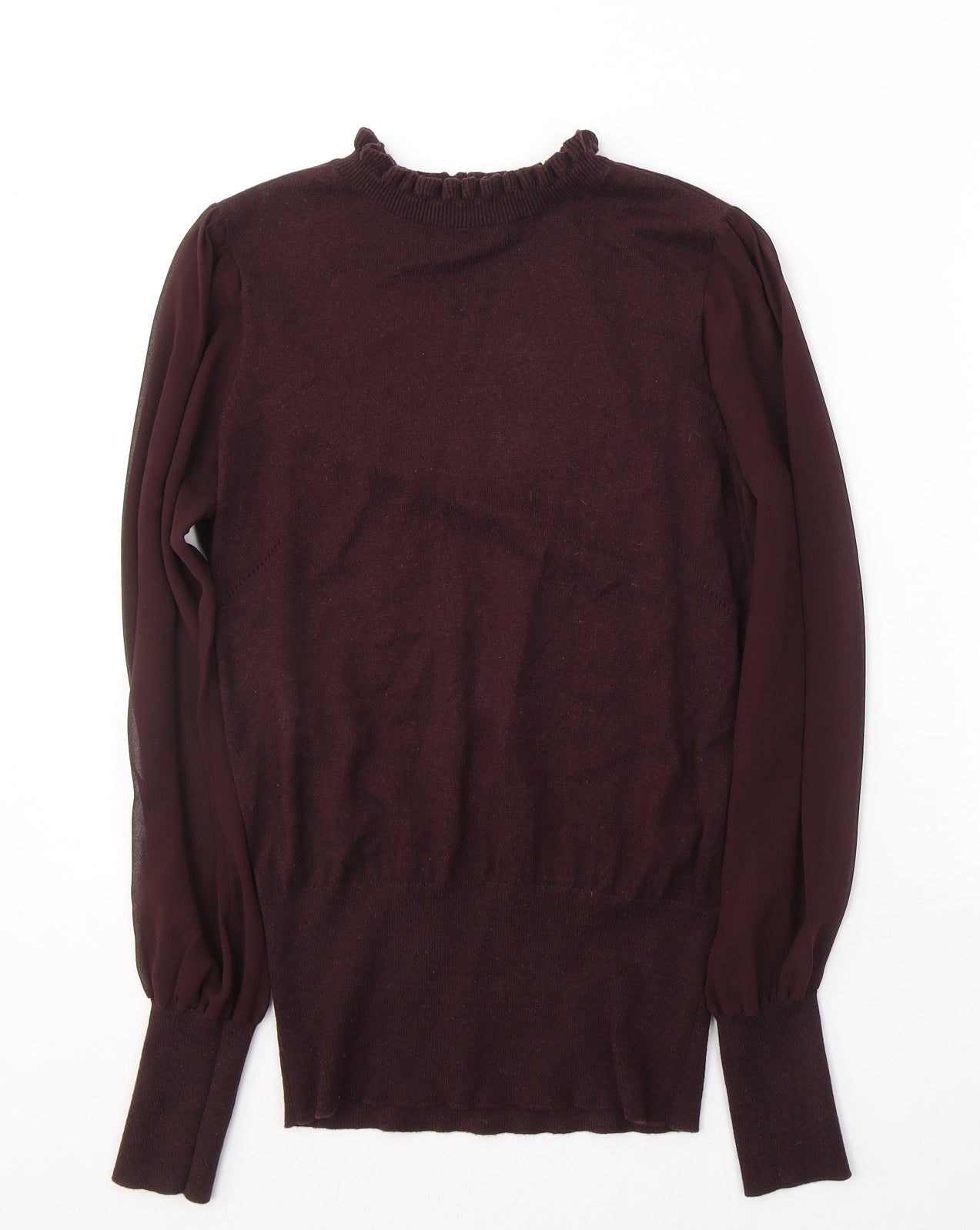 Oasis Womens Red  Cotton Jersey Blouse Size S Round Neck