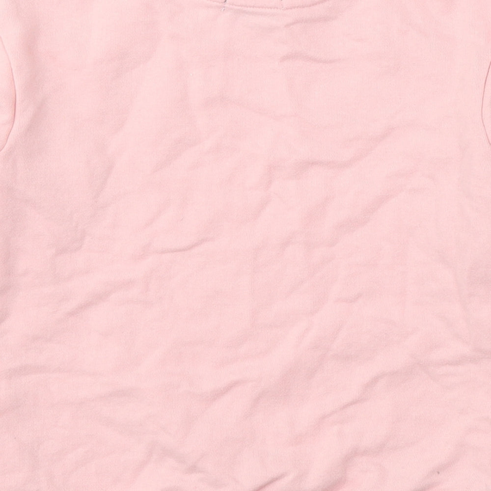 Primark Girls Pink  Cotton Pullover Casual Size 6-7 Years Round Neck Pullover - Stars