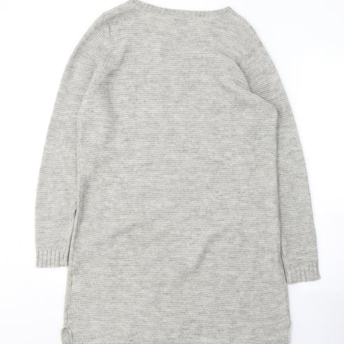 VILA Womens Grey  Acrylic Jumper Dress  Size S  Round Neck Pullover