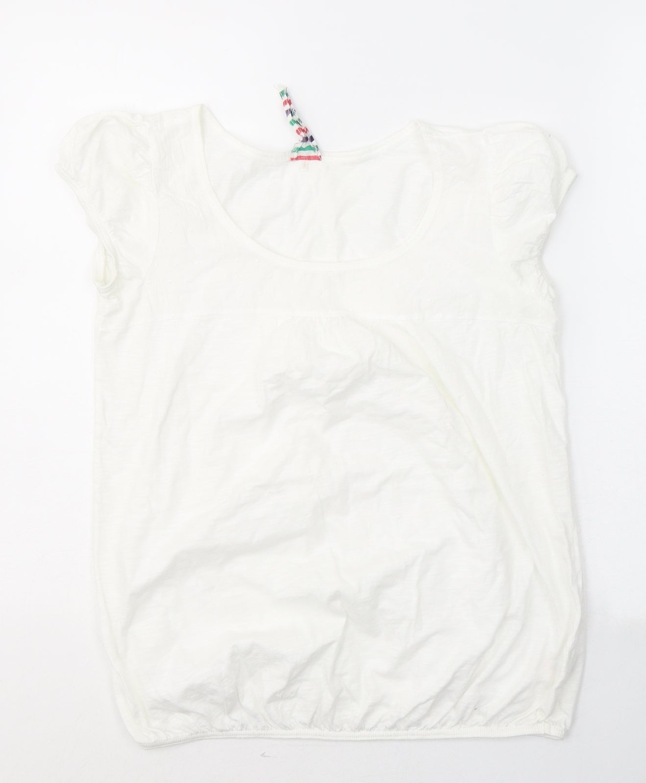 NEXT Womens White  Cotton Basic T-Shirt Size 10 Round Neck