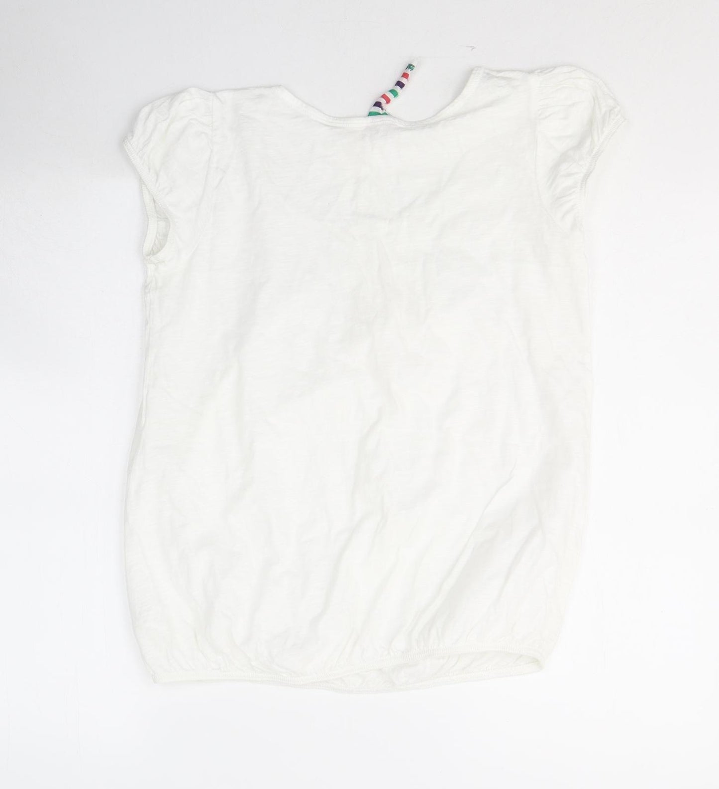 NEXT Womens White  Cotton Basic T-Shirt Size 10 Round Neck