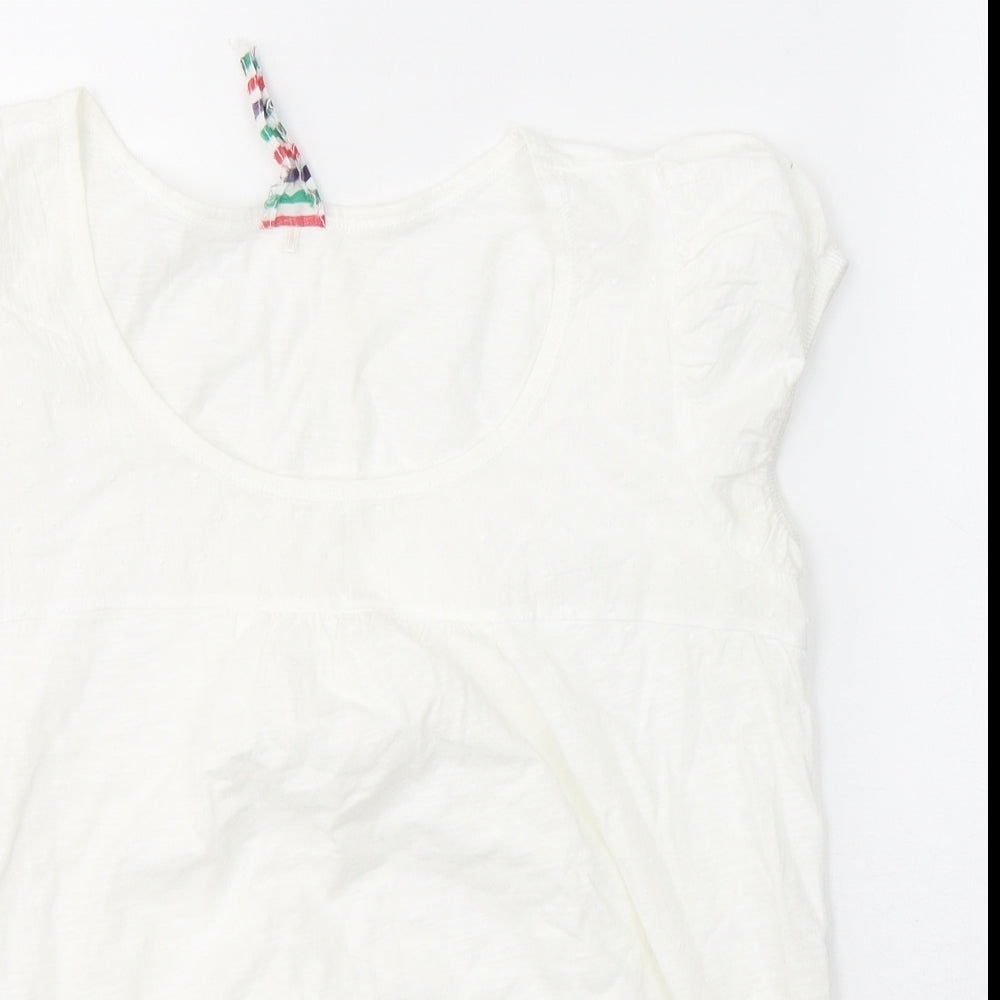 NEXT Womens White  Cotton Basic T-Shirt Size 10 Round Neck