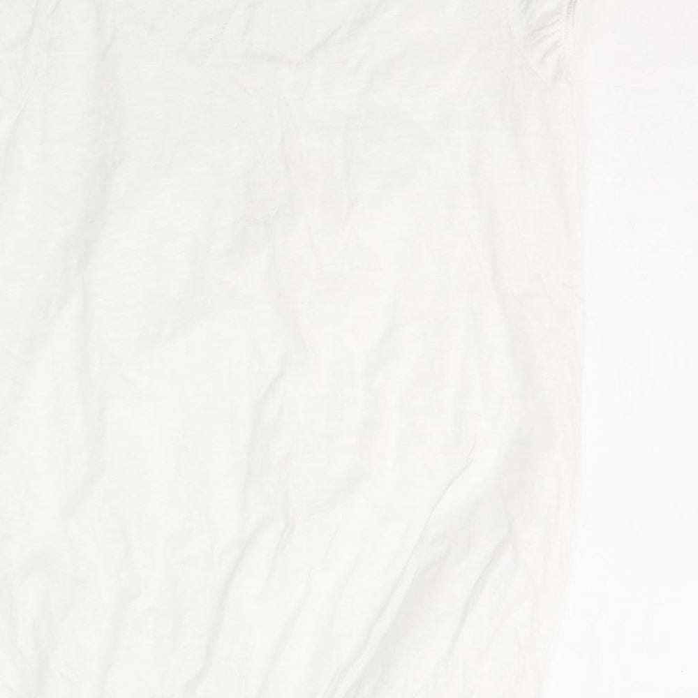 NEXT Womens White  Cotton Basic T-Shirt Size 10 Round Neck