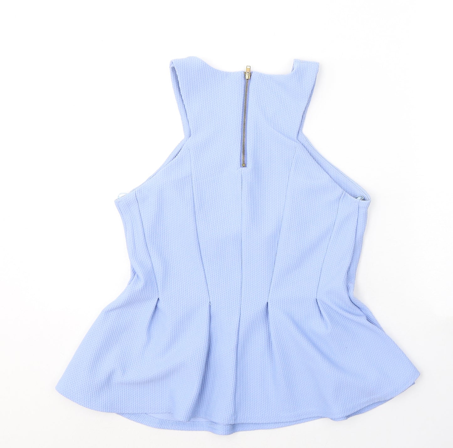 River Island Womens Blue  Polyester Jersey Blouse Size 10 Round Neck