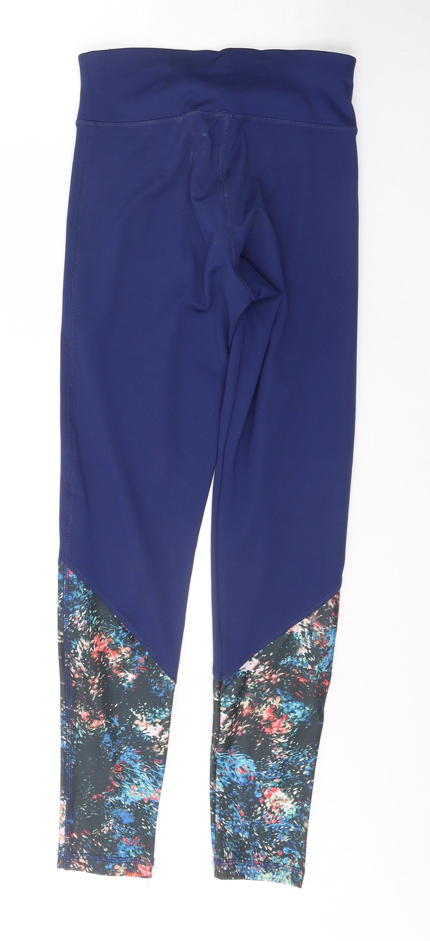 Dunnes Stores Womens Blue Geometric Polyester Compression Leggings Size S L28 in Regular Pullover