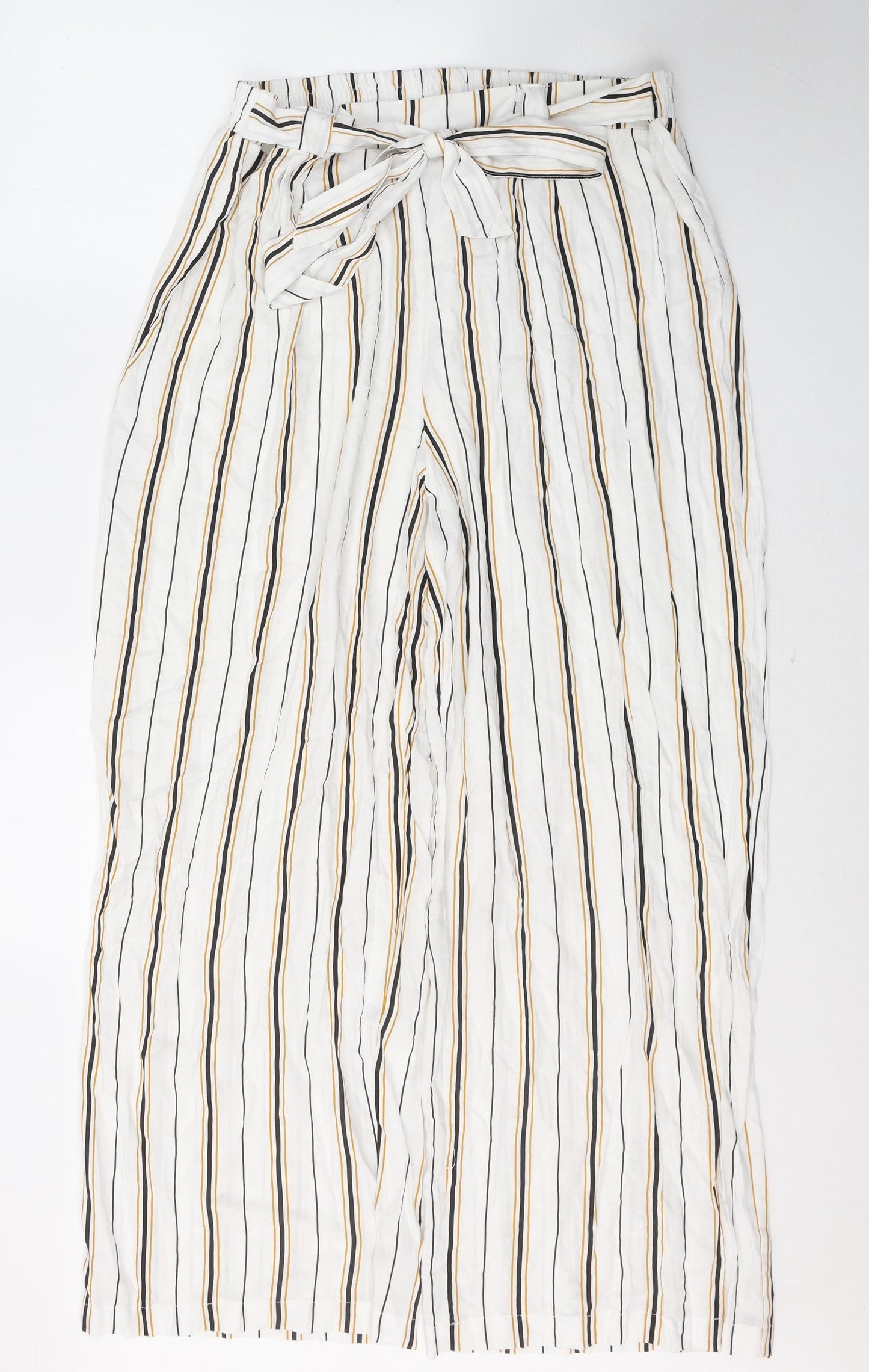 Primark Womens White Striped Viscose Harem Trousers Size 20 L28 in Regular