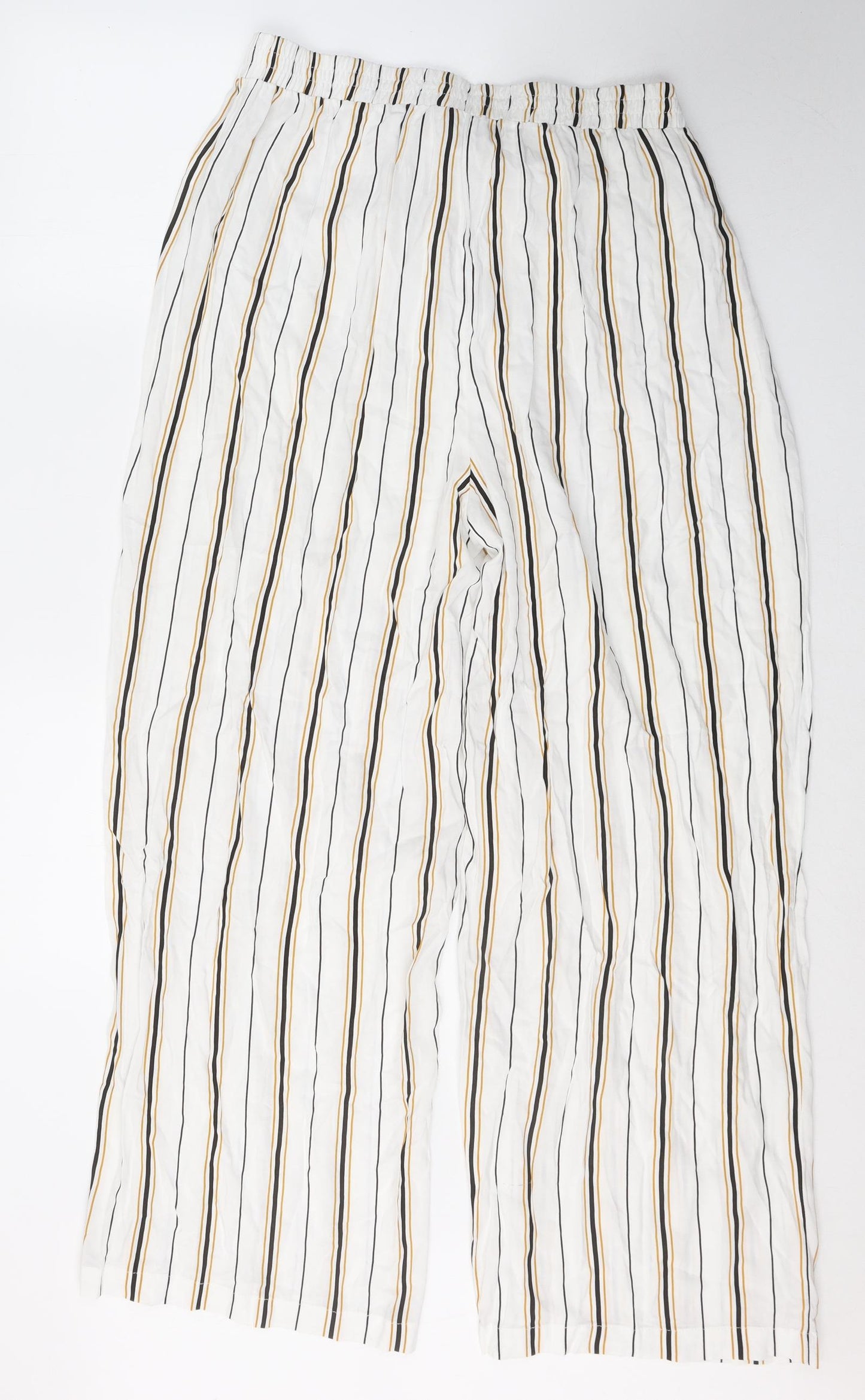 Primark Womens White Striped Viscose Harem Trousers Size 20 L28 in Regular