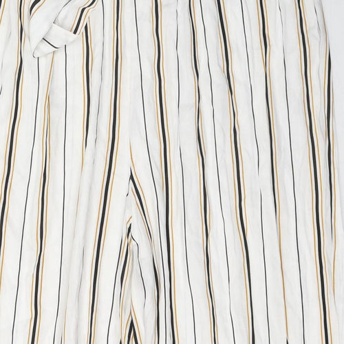 Primark Womens White Striped Viscose Harem Trousers Size 20 L28 in Regular