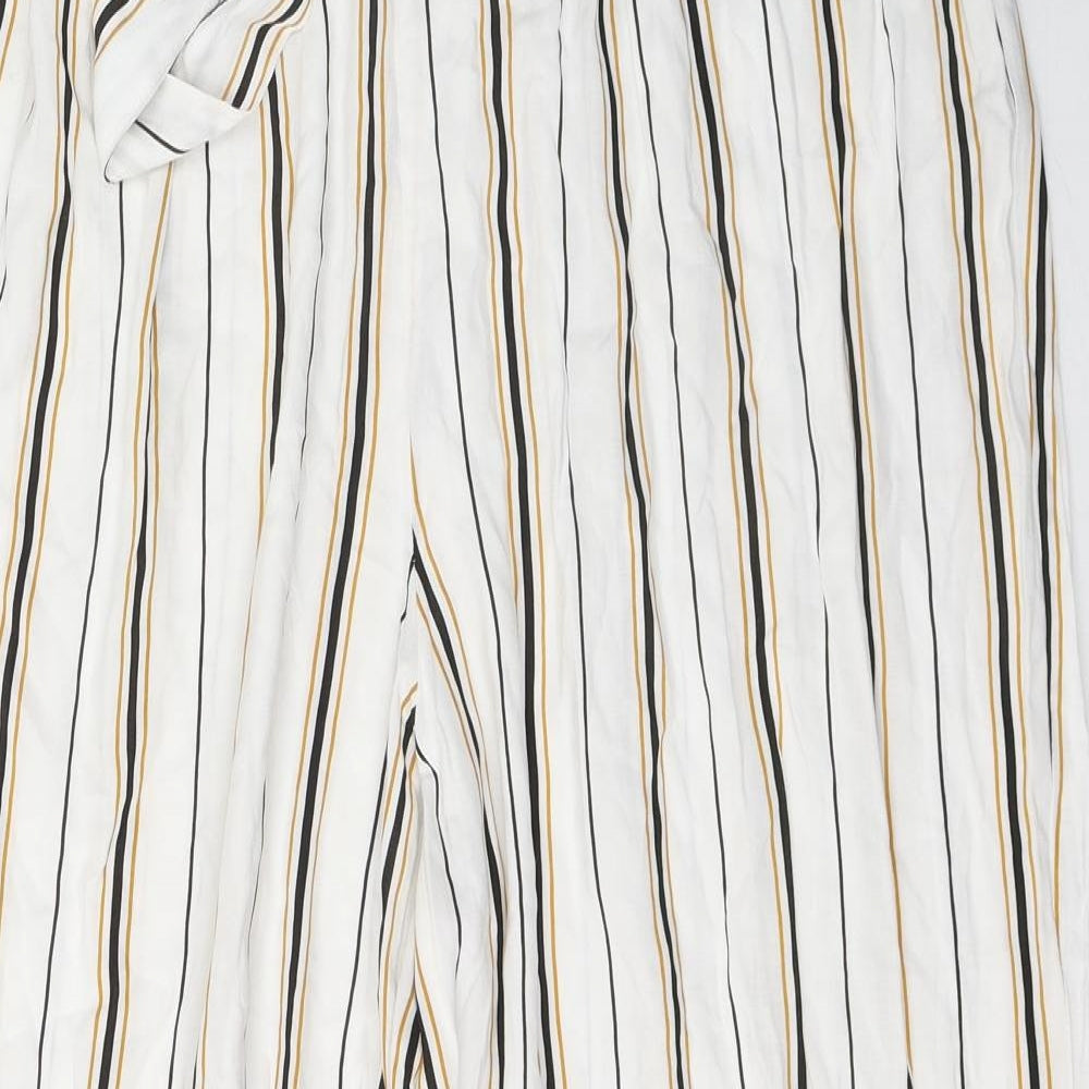 Primark Womens White Striped Viscose Harem Trousers Size 20 L28 in Regular