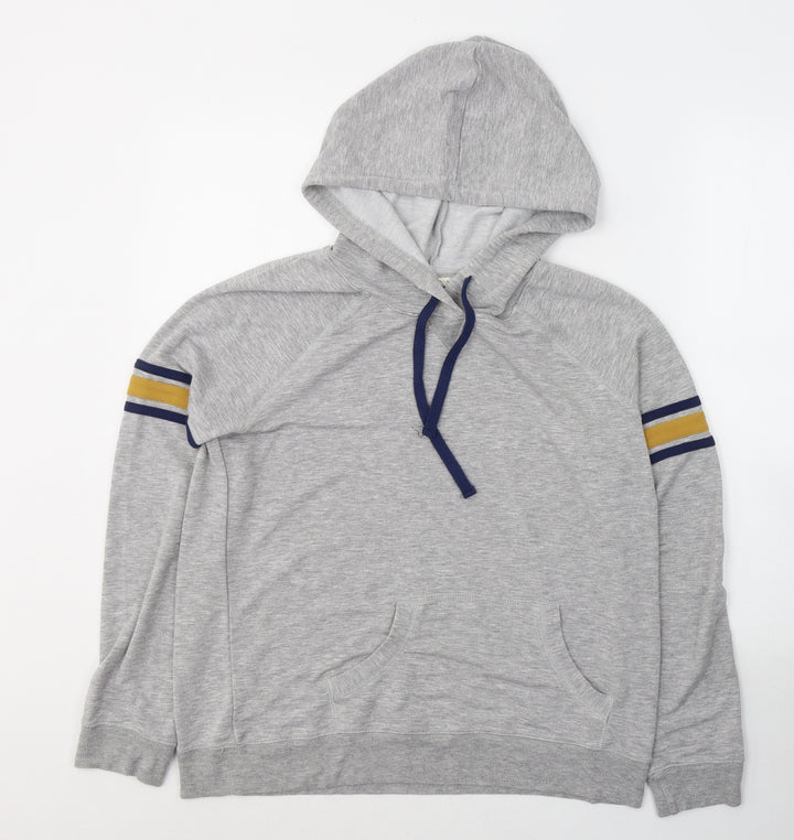 Pink Rose Womens Grey Viscose Pullover Hoodie Size L Pullover
