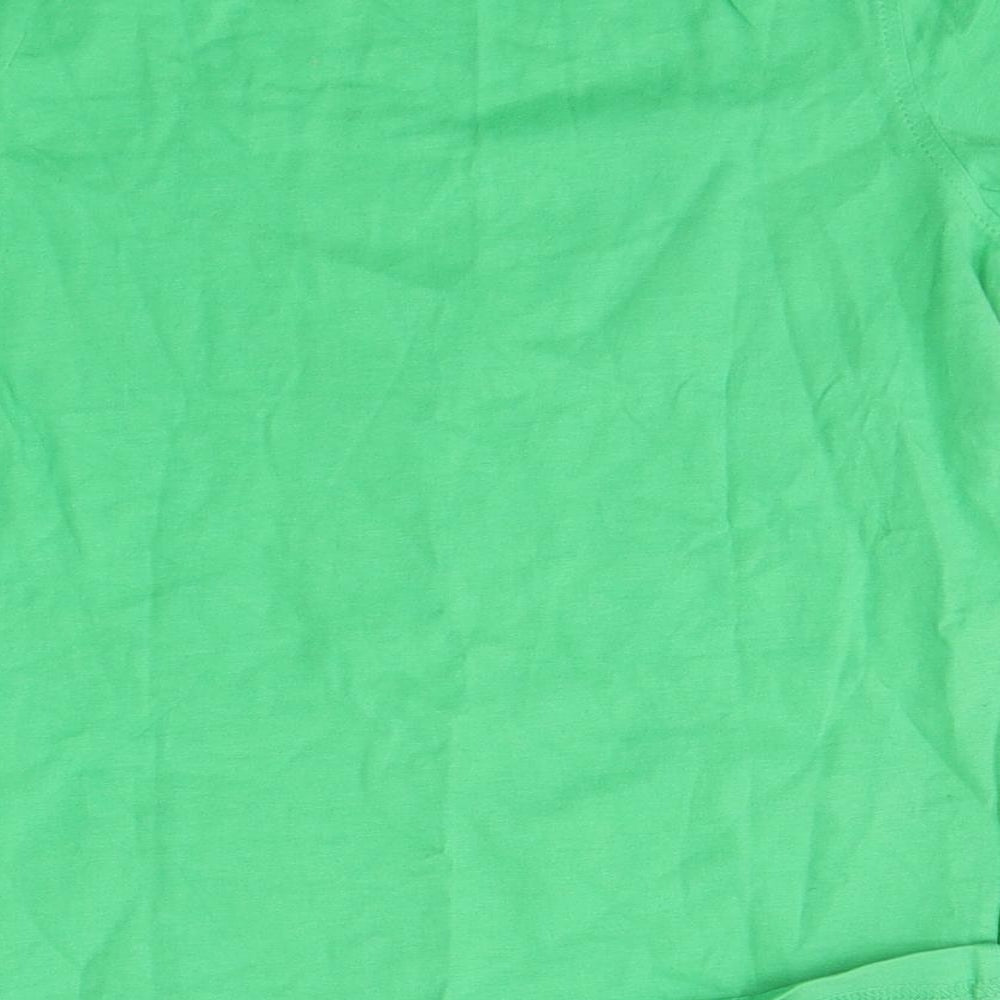 George Boys Green  Cotton Basic T-Shirt Size 7-8 Years Round Neck Pullover - Dinosaur on a bike