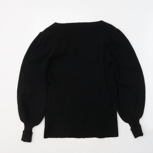 F&F Womens Black Round Neck  Viscose Pullover Jumper Size 14