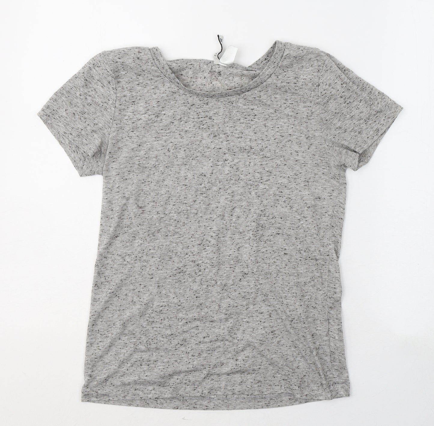 H&M Womens Grey  Polyester Basic T-Shirt Size XS Round Neck