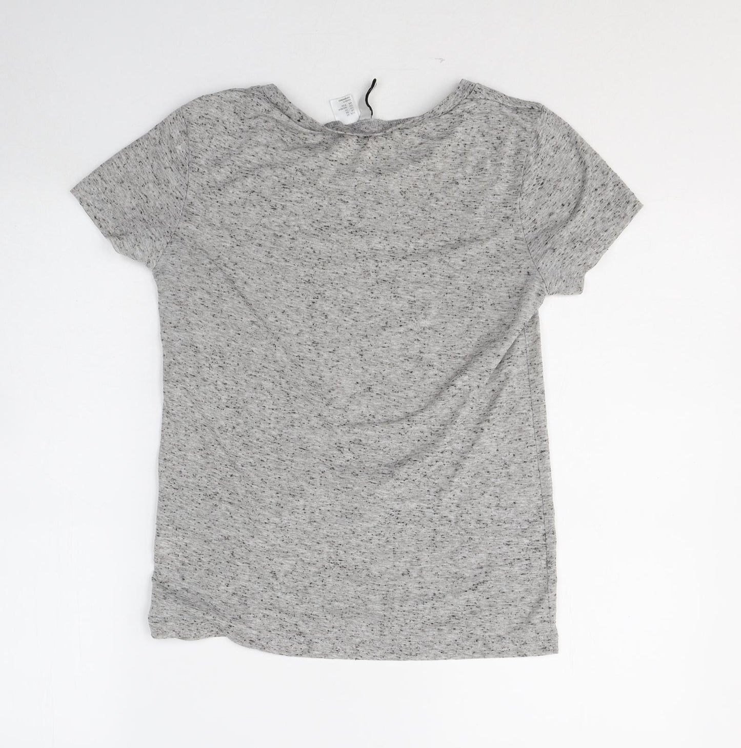 H&M Womens Grey  Polyester Basic T-Shirt Size XS Round Neck