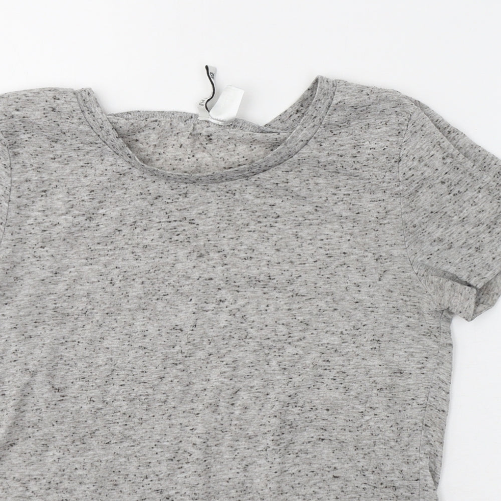 H&M Womens Grey  Polyester Basic T-Shirt Size XS Round Neck
