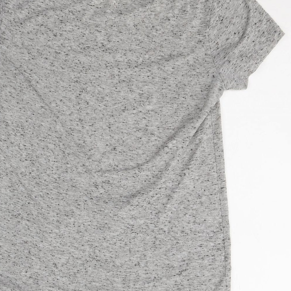 H&M Womens Grey  Polyester Basic T-Shirt Size XS Round Neck